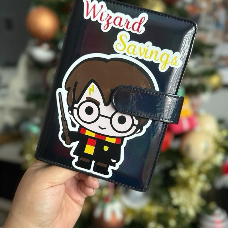 Harry Potter inspired saving challenge binder with 8 trackers & dashboard to match