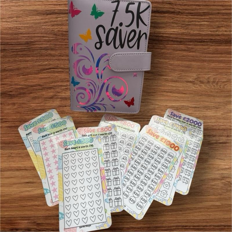 1k,1.5k, 2.5k, 5k, 7.5k, 10k, Budget Saving Binder with Trackers, Inserts & Wallets - Various Options Available: 2.5k, 5k, 7.5k, 10k Lots of Saving Opportunities - Ornaments, Piggy, Decor