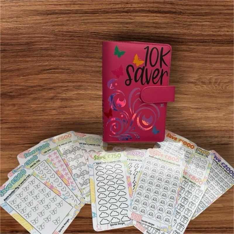 1k,1.5k, 2.5k, 5k, 7.5k, 10k, Budget Saving Binder with Trackers, Inserts & Wallets - Various Options Available: 2.5k, 5k, 7.5k, 10k Lots of Saving Opportunities - Ornaments, Piggy, Decor