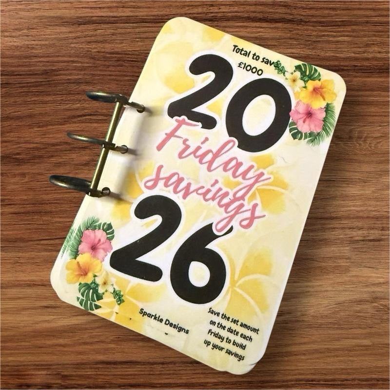 2026 Friday savings ring challenge tracker perfect for saving for the year ahead.