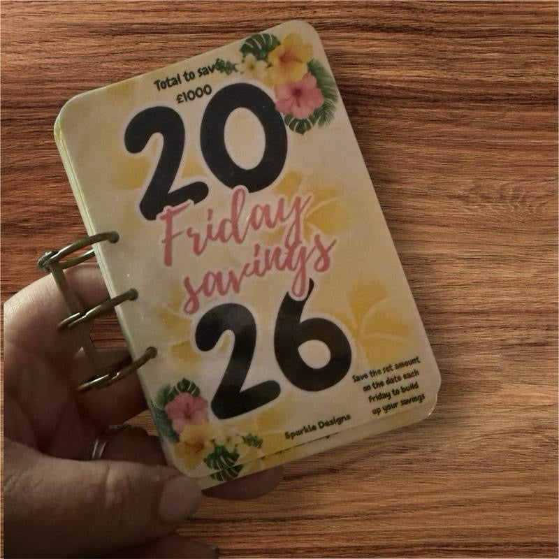 2026 Friday savings ring challenge tracker perfect for saving for the year ahead.