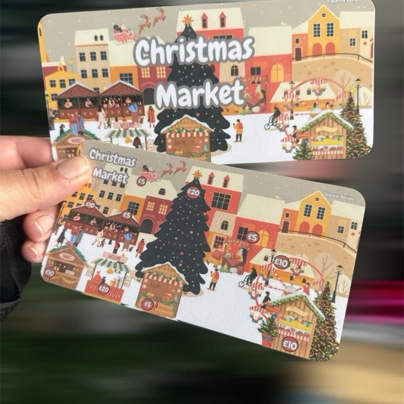 Christmas Market Saving Challenge Tracker with Festive Design and Interactive Features for Holiday Budgeting