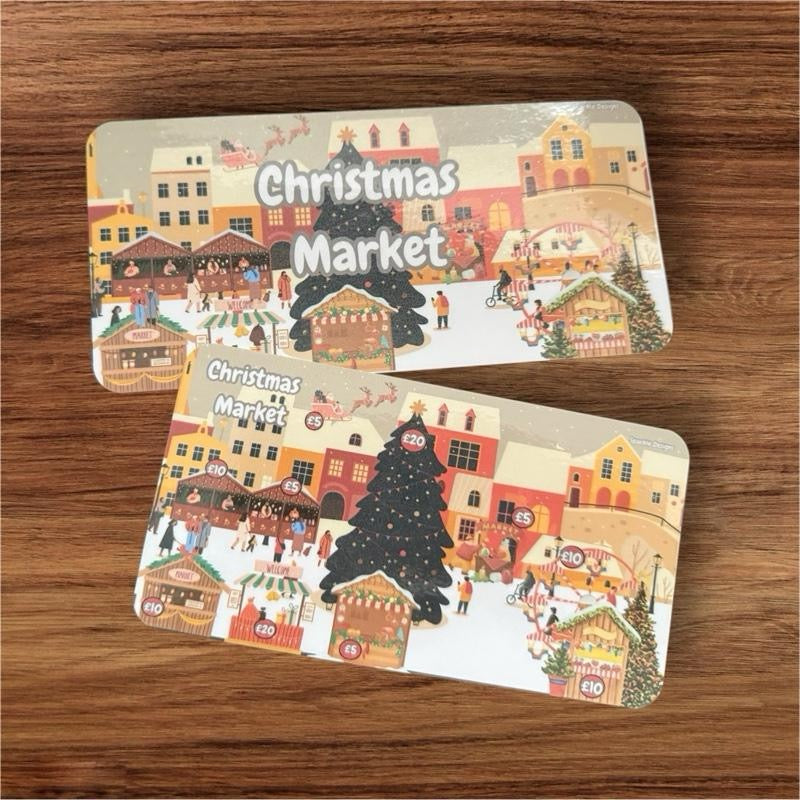 Christmas Market Saving Challenge Tracker with Festive Design and Interactive Features for Holiday Budgeting