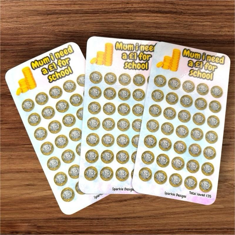 Mum I need a £1 for School saving challenge tracker - perfect for those unexpected moment’s Piggy saver