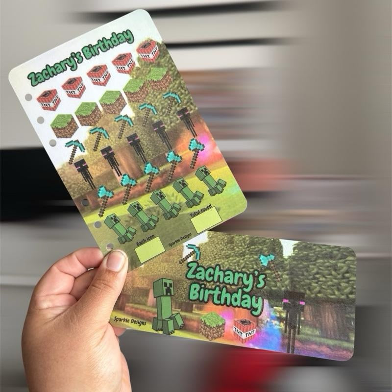 Personalised  Dashboard for Birthday Saving Challenge Trackers Matching Inserts - Wallets Also Available