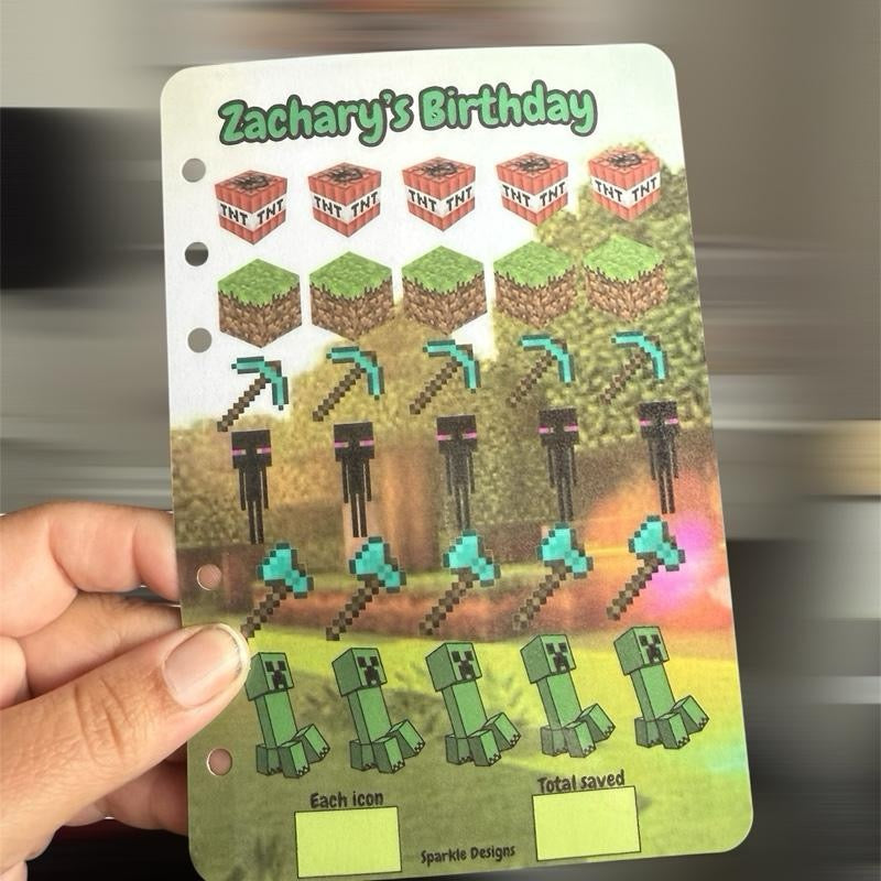 Personalised  Dashboard for Birthday Saving Challenge Trackers Matching Inserts - Wallets Also Available