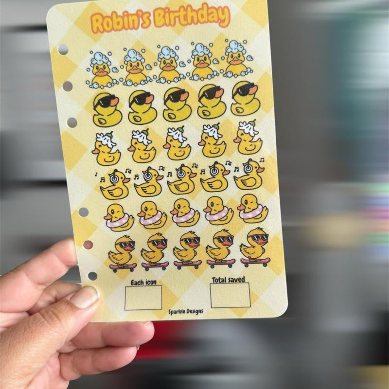 Personalised  Dashboard for Birthday Saving Challenge Trackers Matching Inserts - Wallets Also Available