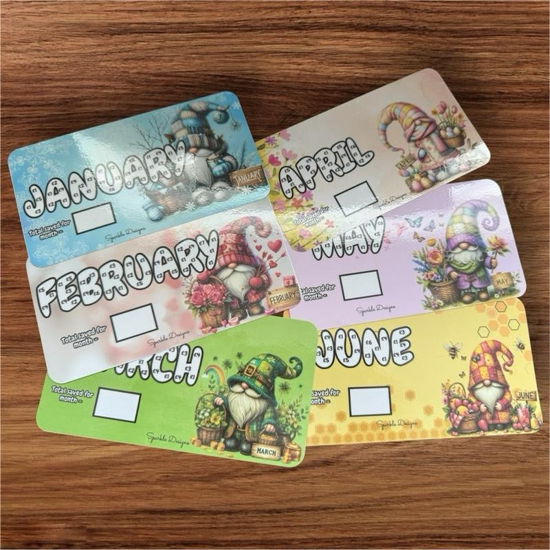 Monthly saving challenge trackers - various designs available