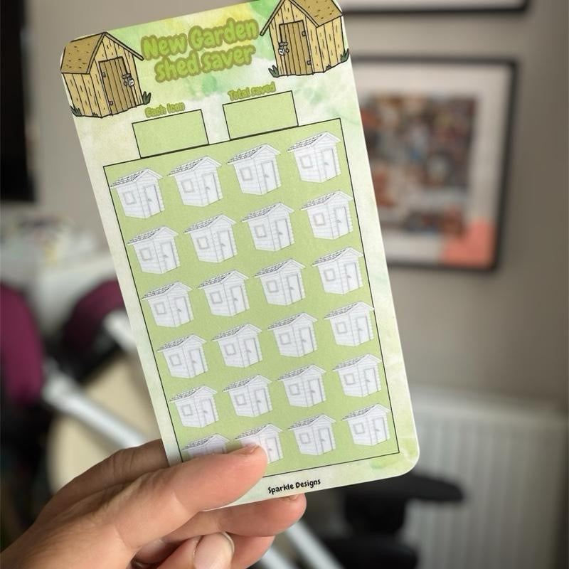 New garden shed saving challenge tracker- garden saver