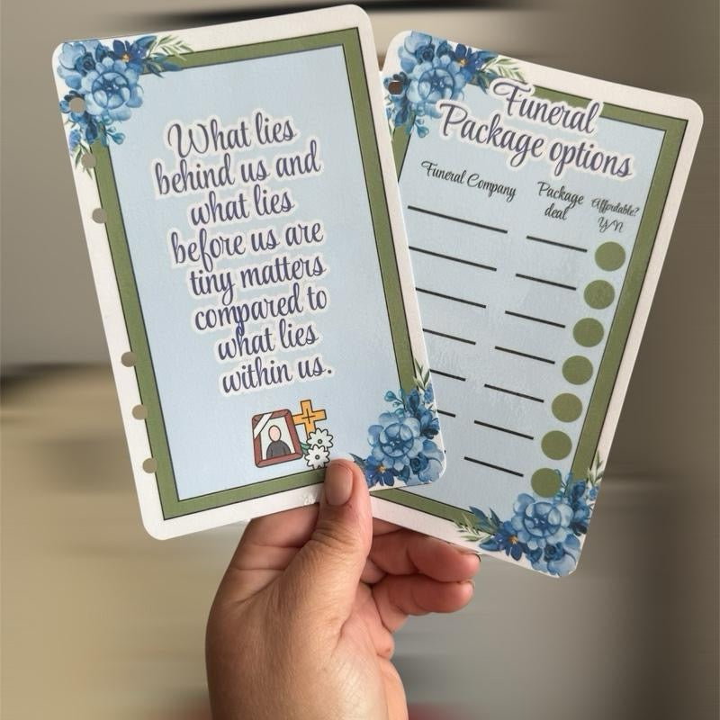 Funeral Planning Saving Budget Binder with All Necessary Saving Information for Funeral Costs & Memorial Details