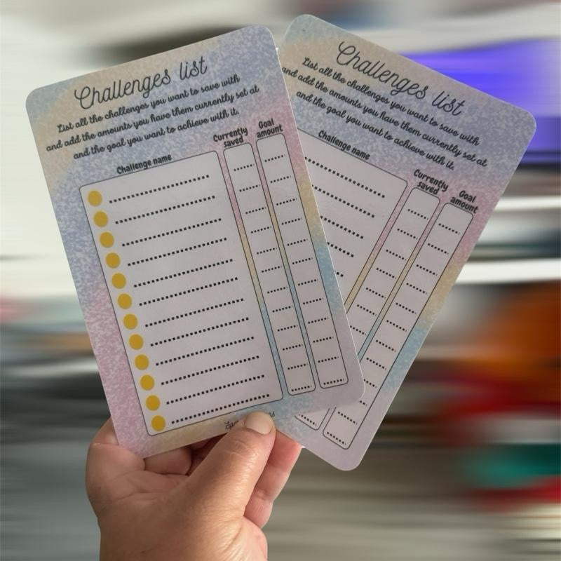 A6 Challenges List for Your Challenge Binder Perfect to Keep Track of Your Budget Trackers Within Your Binder