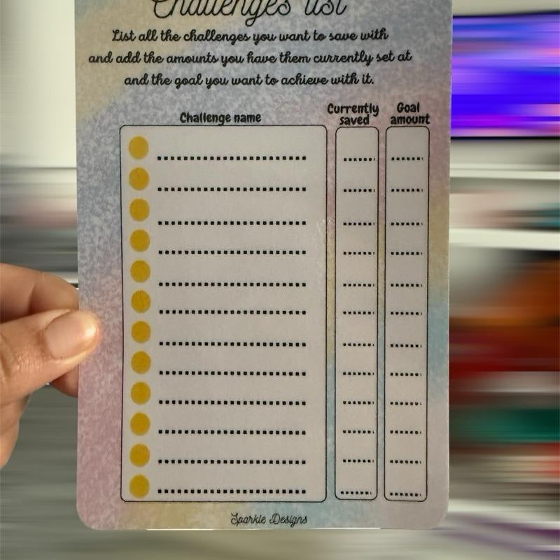 A6 Challenges List for Your Challenge Binder Perfect to Keep Track of Your Budget Trackers Within Your Binder