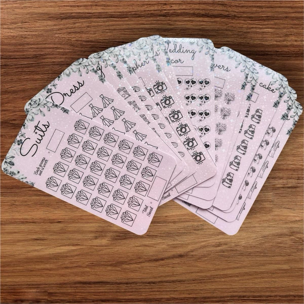 Wedding saving challenge trackers and binder bundle