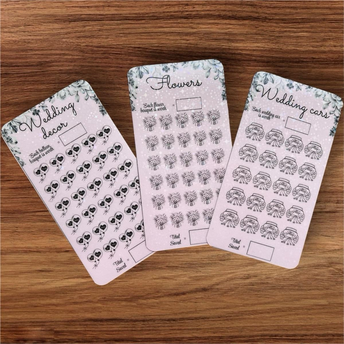Wedding saving challenge trackers and binder bundle