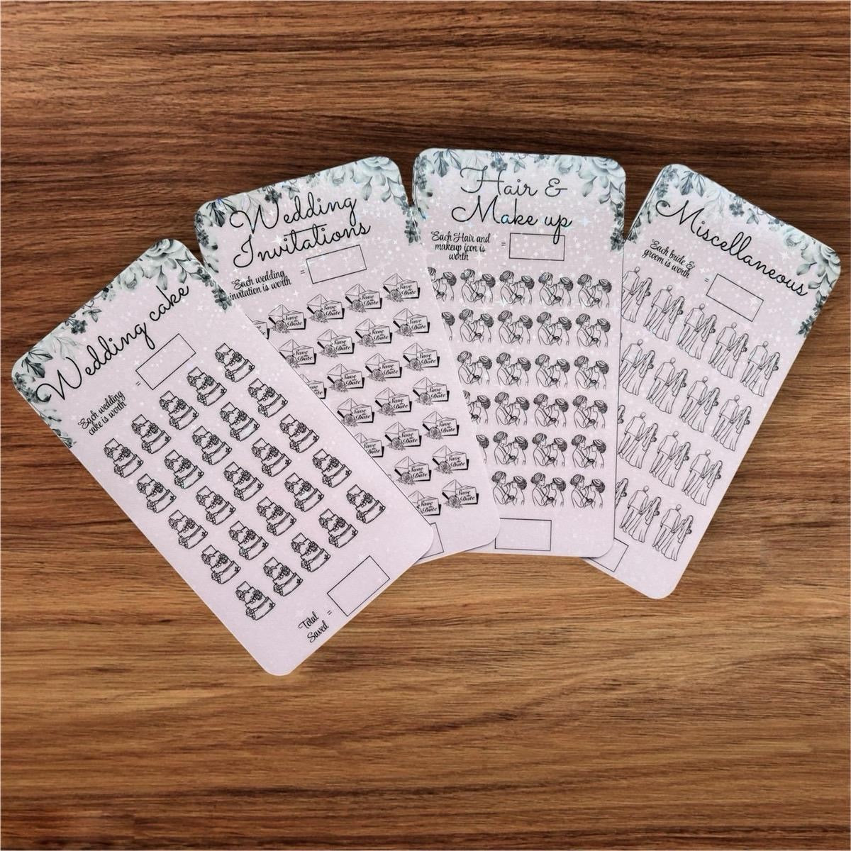Wedding saving challenge trackers and binder bundle