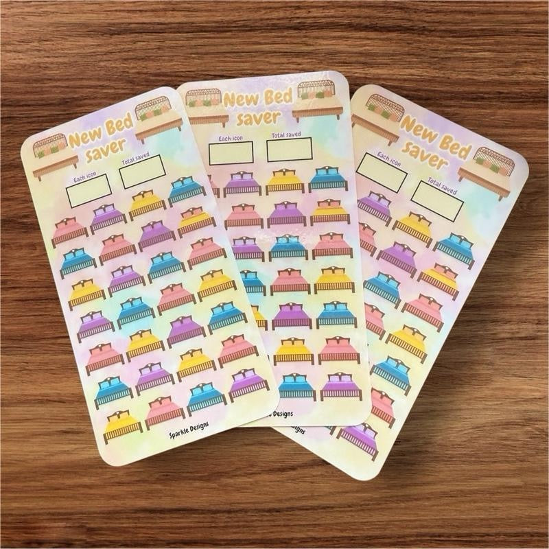 New Bed Saver Tracker - Saving Challenge Planner for Smart Financial Decisions Laminated & Reusable.