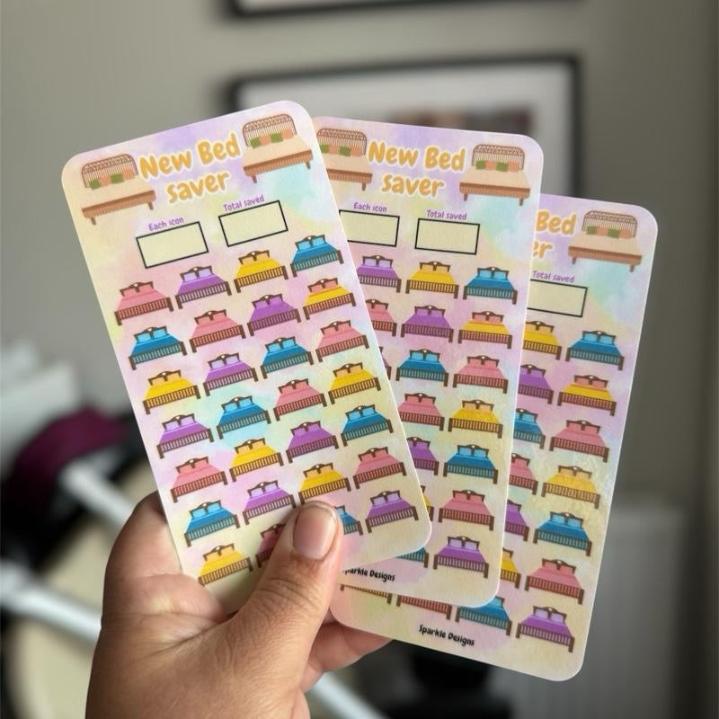 New Bed Saver Tracker - Saving Challenge Planner for Smart Financial Decisions Laminated & Reusable.