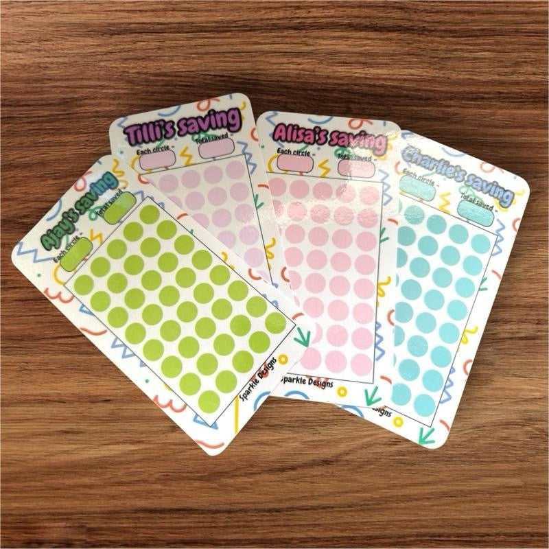 Children's Saving Challenges for Their Bank Account Savings Manually Save Their Funds to Transfer to Their Bank Account - Saving Challenges Personalised Savings Pouches