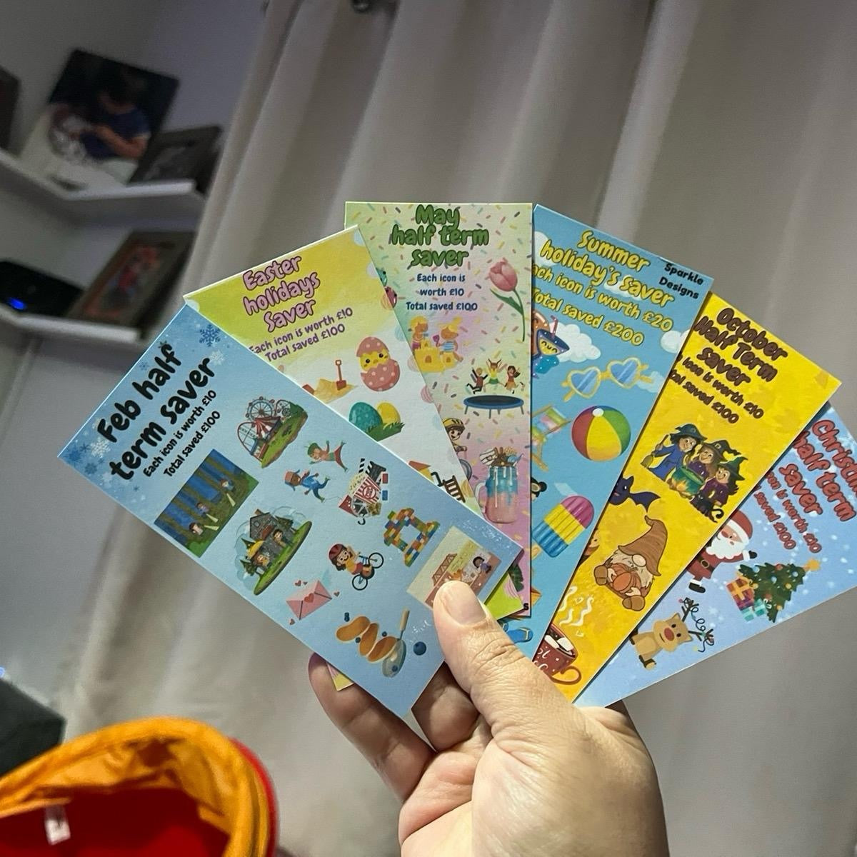 School holiday saving challenges trackers & matching inserts