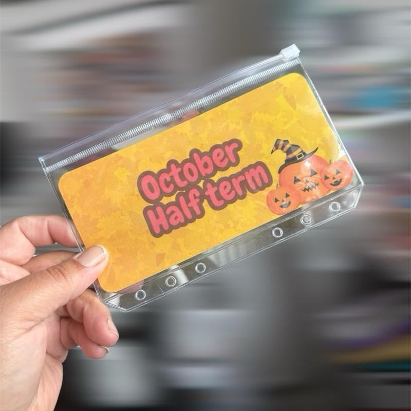 School holiday saving challenges trackers & matching inserts