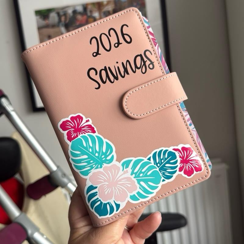 2026 Savings Challenges & Budget Binder with Floral Design for Financial Planning