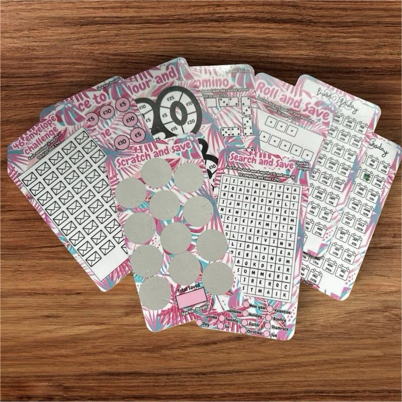 Save for 2026 Saving Challenge Trackers - Individual Purchases with Various Designs for Tracking Savings Goals