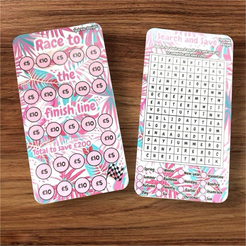 Save for 2026 Saving Challenge Trackers - Individual Purchases with Various Designs for Tracking Savings Goals