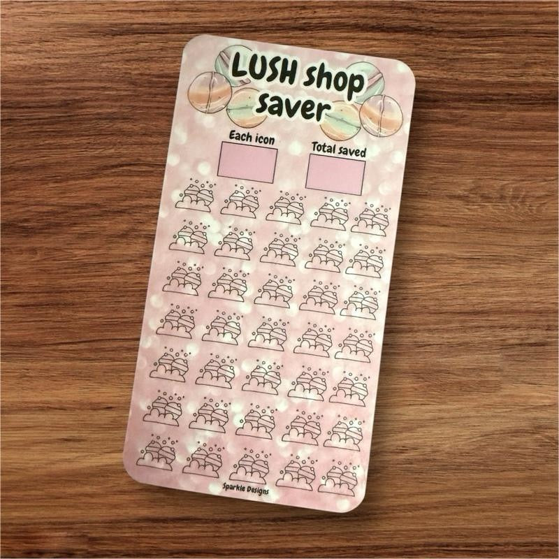 Lush shop saving challenge tracker