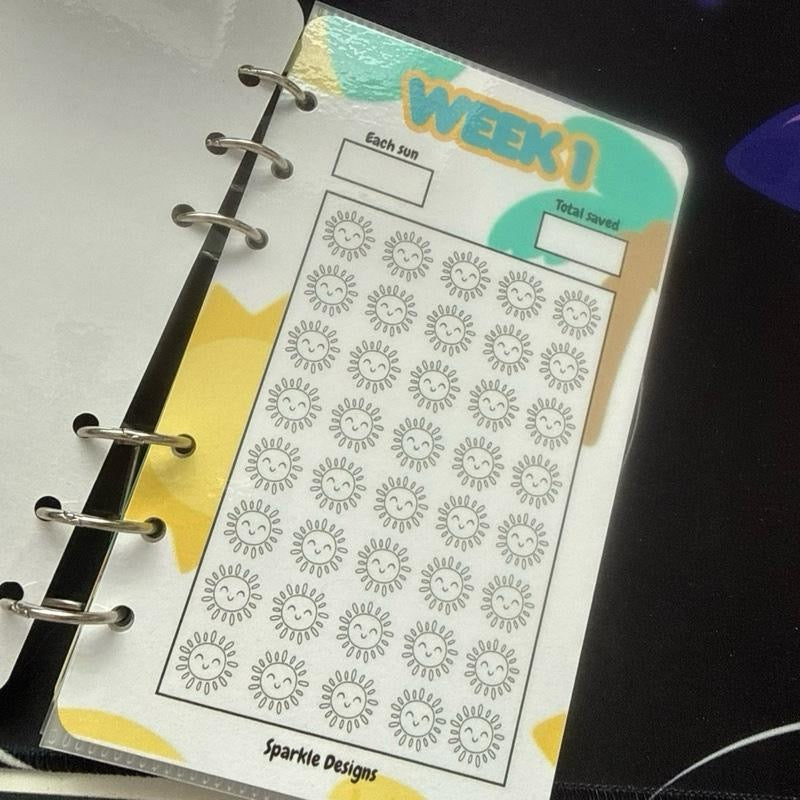 6 Weeks School Holiday Binderless Savings Binder for Outings and Saver Activities