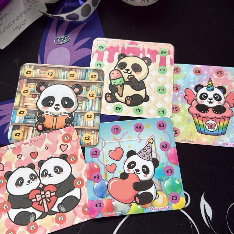 Cute panda mini saving challenges