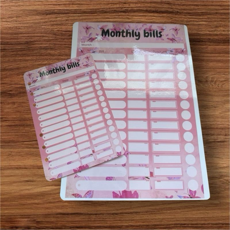 Reusable Monthly Bills Dashboard | A6 or A4