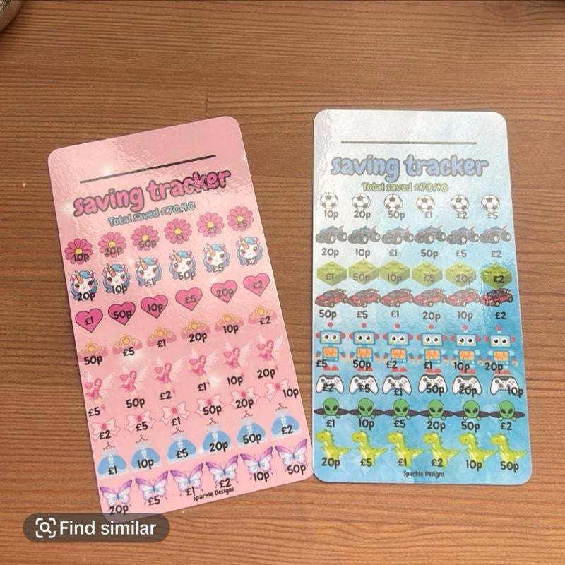 Children's Saving Challenge Trackers for Kids