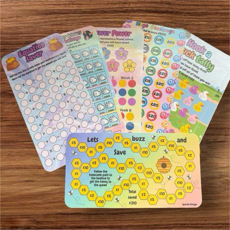 Gaming set of trackers perfect for cash stuffing budget binder saver.